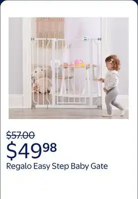 Walmart Regalo Easy Step Extra Tall Walk Thru Baby Gate, Age Group 6 to 24 Months offer