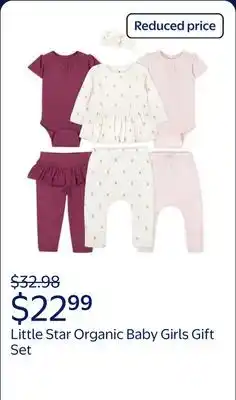 Walmart Little Star Organic Baby Girls 7Pc Mix and Match Gift Set, Size Newborn-24 Months offer