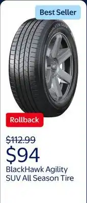 Walmart BlackHawk Agility SUV All Season 235/55R19 105V XL SUV/Crossover Tire offer