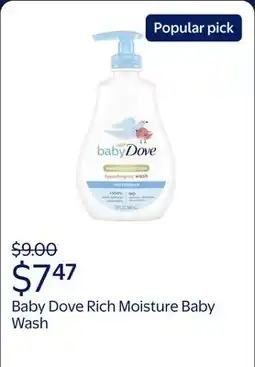 Walmart Baby Dove Rich Moisture Hypoallergnic Wash Newborn Sensitive Skin, 13 oz offer