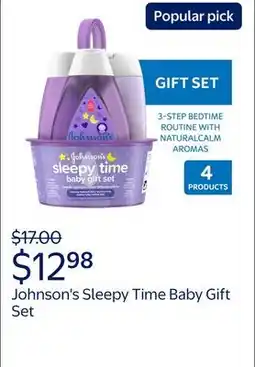 Walmart Johnson's Sleepy Time Relaxing Baby Gift Set with Baby Lotion, Wash and Shampoo, 4 full size items offer