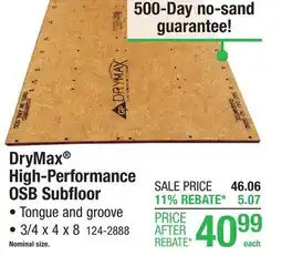 Menards Georgia-Pacific DryMax High Performance 3/4 x 4 x 8 Sturd-I-Floor Tongue & Groove OSB Subfloor offer