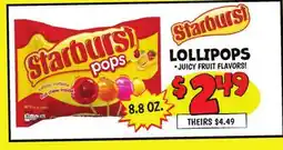 Ollie's STARBURST LOLLIPOPS offer