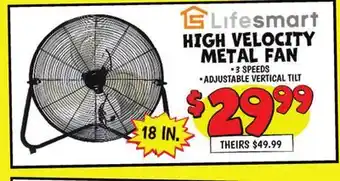 Ollie's Lifesmart HIGH VELOCITY METAL FAN offer