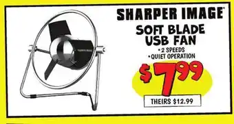 Ollie's SHARPER IMAGE SOFT BLADE USB FAN offer