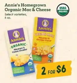 Sprouts Farmers Market Annie's Homegrown Organic Mac & Cheese offer