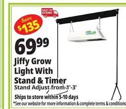 Ocean State Job Lot Jiffy Hydro Grow Light With Stand and Bonus Timer offer