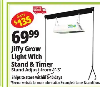 Ocean State Job Lot Jiffy Hydro Grow Light With Stand and Bonus Timer offer