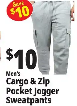 Ocean State Job Lot Men's Cargo & Zip Pocket Jogger Sweatpants offer