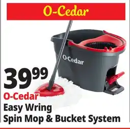 Ocean State Job Lot O-Cedar Microfiber Easywring Spin Mop & Bucket offer