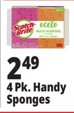 Ocean State Job Lot Scotch-Brite Ocelo Multi-Purpose 3M Sponges 4 Count offer