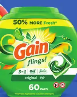 Ocean State Job Lot Gain Flings Oxi Boost and Febreze Original Scent Laundry Detergent Pacs 60 Count offer