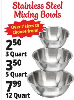 Ocean State Job Lot Stainless Steel Mixing Bowls offer