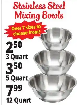 Ocean State Job Lot Stainless Steel Mixing Bowls offer