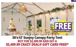 Ocean State Job Lot 30'x12' Sunjoy Canopy Party Tent offer