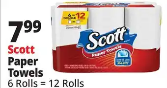 Ocean State Job Lot Scott Choose-A-Size Double Roll Paper Towels 6 Count offer