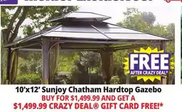 Ocean State Job Lot Sunjoy Chatham 10' x 12' Hardtop Gazebo with Netting offer