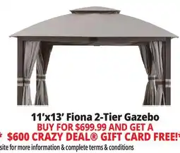 Ocean State Job Lot Sunjoy Fiona 2-Tier Gazebo 11' x 13' Light Gray offer