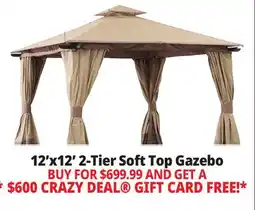 Ocean State Job Lot Sunjoy Aluminum Frame 2-Tier Steel Soft Top Gazebo 12' x 12' Beige/Brown offer