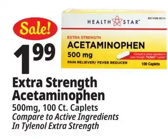 Ocean State Job Lot Health Star 500 mg Acetaminophen Pain Reliever 100 Caplets offer