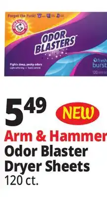 Ocean State Job Lot Arm & Hammer Fresh Burst Scent Odor Blasters Dryer Sheets 120 Count offer