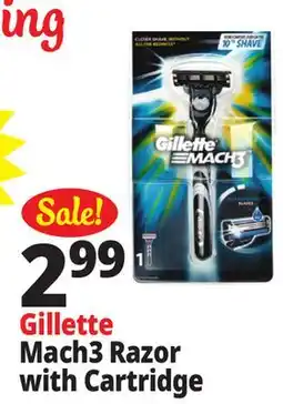 Ocean State Job Lot Gillette Mach3 Men's Razor Handle with Cartridge Refill offer