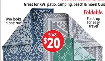 Ocean State Job Lot 5'x8' Reversible Outdoor Rugs offer