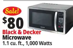 Ocean State Job Lot BLACK+DECKER 1000W Stainless Steel Microwave Oven offer