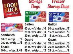 Ocean State Job Lot Food Lock Storage Bags offer