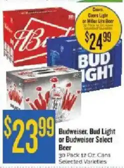 Homeland Market Budweiser, Bud Light or Budweiser Select Beer offer