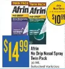 Homeland Market Afrin No Drip Nasal Spray Twin Pack offer