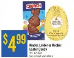 Homeland Market Kinder, Lindor or Rocher Easter Candy offer