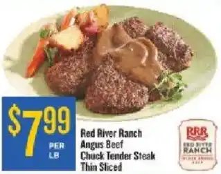 Homeland Market Red River Ranch Angus Beef Chuck Tender Steak Thin Sliced offer