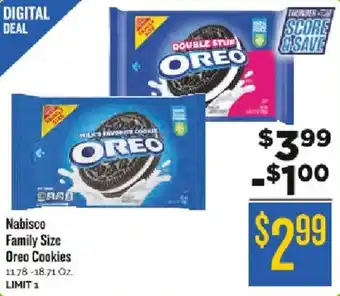 Homeland Market Nabisco Family Size Oreo Cookies offer