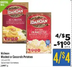 Homeland Market Idahoan Mashed or Casserole Potatoes offer