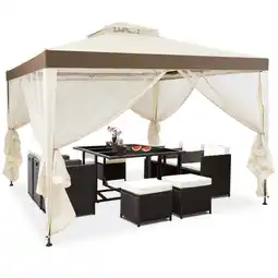 Walmart Gymax 10'x 10' Canopy Gazebo Shelter W/Mosquito Netting Outdoor Patio Beige offer