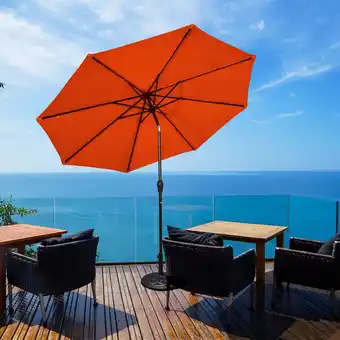 Walmart Costway 10FT Patio Solar Umbrella LED Patio Market Steel Tilt W/Crank Outdoor Orange New offer