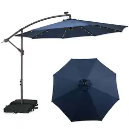 Walmart Costway 98.40 Navy Cantilever Patio Umbrella, Base-Included offer