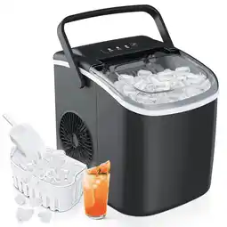 Walmart Simzlife 26 lbs/24H Countertop Ice Maker Machine, 9 Bullet-Shaped Ice in 6 Min, Auto-Cleaning offer