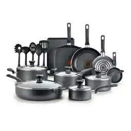 Walmart T-fal Easy Care, 20 Piece Non-Stick Pots and Pans Cookware Set, Grey offer