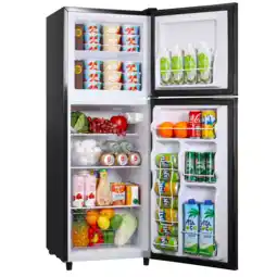 Walmart WANAI Two Door Mini Fridge with Freezer, 3.5 Cu ft Small Freezer ,Black offer