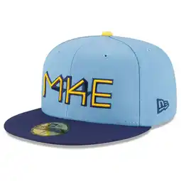 Walmart Men's New Era Powder Blue Milwaukee Brewers 2022 City Connect 59FIFTY Fitted Hat offer