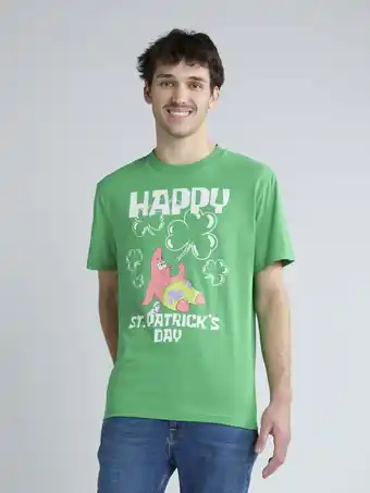 Walmart SpongeBob SquarePants Men's and Big Men's Saint Patrick's Day Graphic Tee, Sizes XS-3XL offer