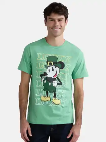 Walmart Disney Mickey Mouse Men's & Big Men's Saint Patrick's Day Graphic Tee, Sizes XS-3XL offer