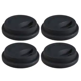 Walmart NUOLUX 4pcs Silicone Coffee Mug Lids Reusable Travel Cup Covers Dustproof Coffee Cup Lid (Black) offer