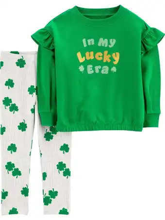 Walmart Carter's Child of Mine Baby and Toddler Girl St. Patrick's Day Outfit Set, 2-Piece, Sizes 12M-5T offer