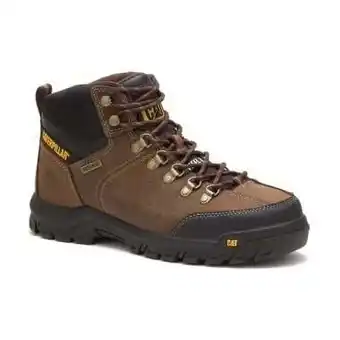 Walmart CATERPILLAR WORK Mens Threshold Waterproof Steel Toe Work Boot Real Brown - P90935 REAL BROWN offer