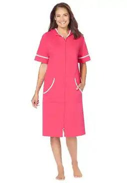 Walmart Dreams & Co. Women's Plus Size Short French Terry Robe offer