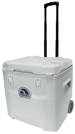 Walmart Igloo 52 QT Marine Ice Chest Cooler with Wheels, White offer