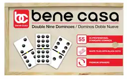 Walmart Bene Casa Double 9 White Domino Set – 55-Piece Classic Game with Wooden Storage Box offer